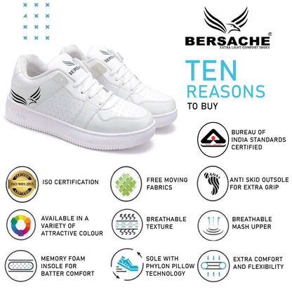 BersacheTrendy Color Changing Casual Sneaker Shoes For Men White-9054