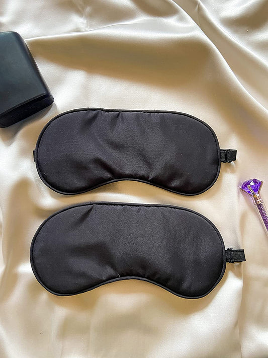 Sleep Eye Mask for Men & Women, 100% Blackout, Adjustable Strap, Soft, 2-Pack, Micro Black by Lushomes.