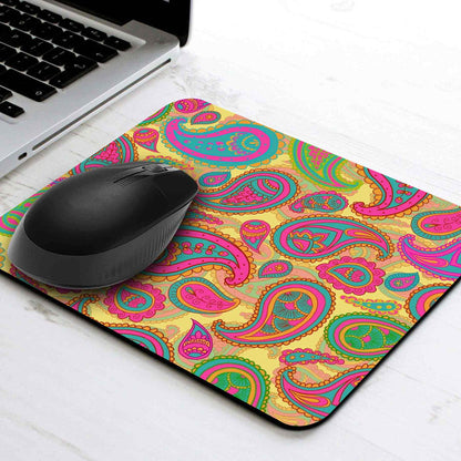 Yellow Floral Mandala Mouse Pad