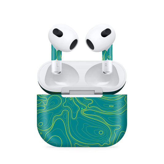 Colourful Topography Green Airpods 3 Skin