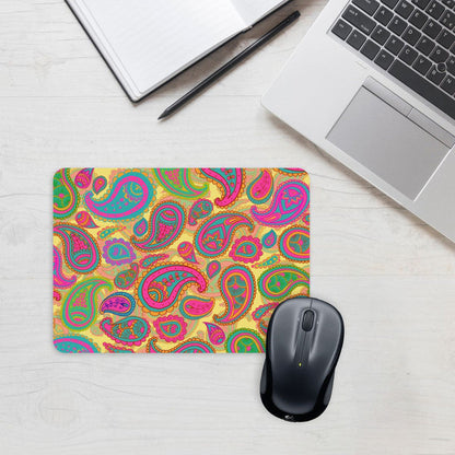 Yellow Floral Mandala Mouse Pad