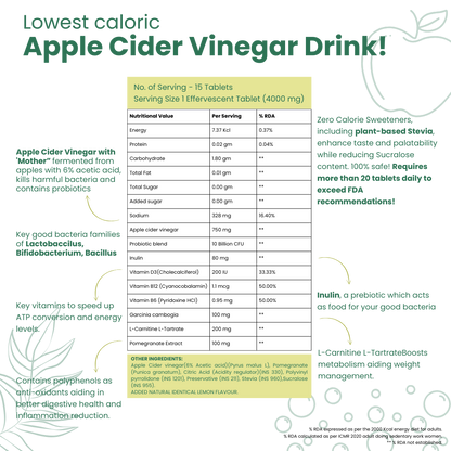 Apple Cider Vinegar with Probiotics  Prebiotics  Green Apple Flavour