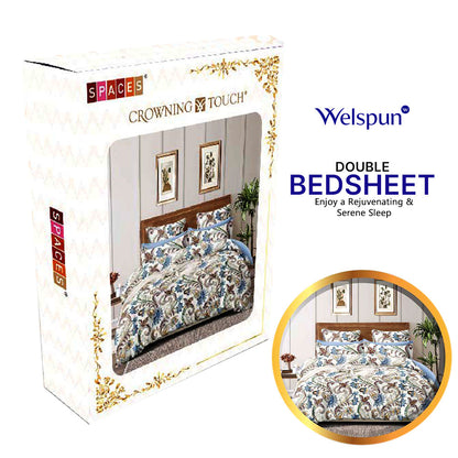 Welspun Crowning Touch Poly Cotton Double Bedsheet with Pillow Cover