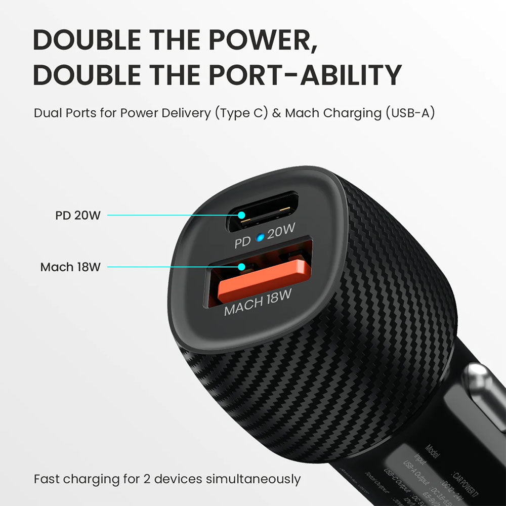 Portronics Car Power 17 Car Charger Adapter with Dual Output