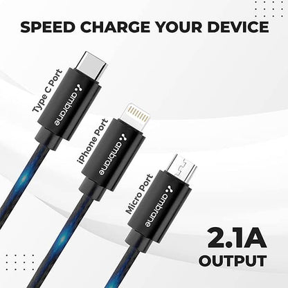 Ambrane 3 in 1 Fast Charging 2.1A  Cable Trio-11