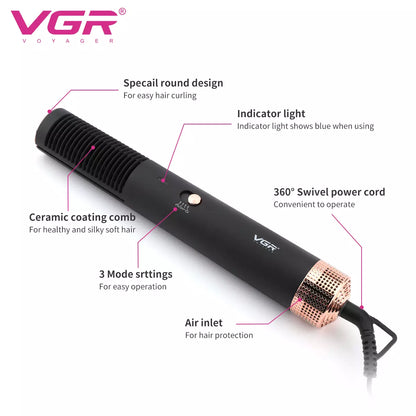 VGR V-490 Hot Air Brush For Women Black