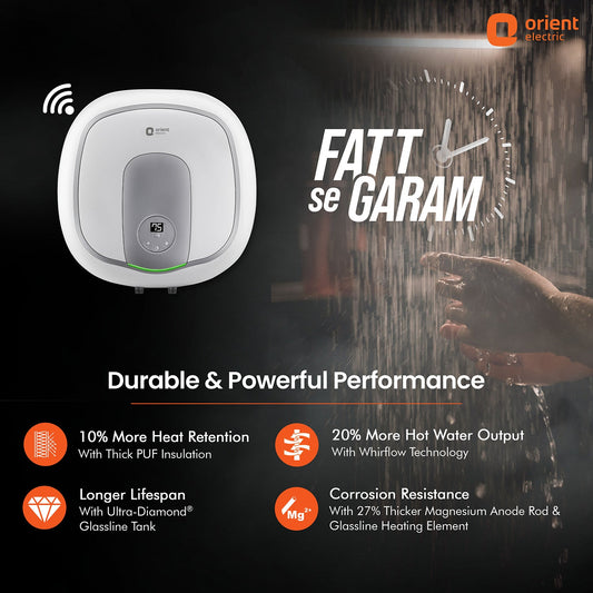 Aquator IoT 5 Star Water heater Geyser Suitable for High-rise Buildings  7 year Tank Warranty  Free Installation and Connecting Pipes