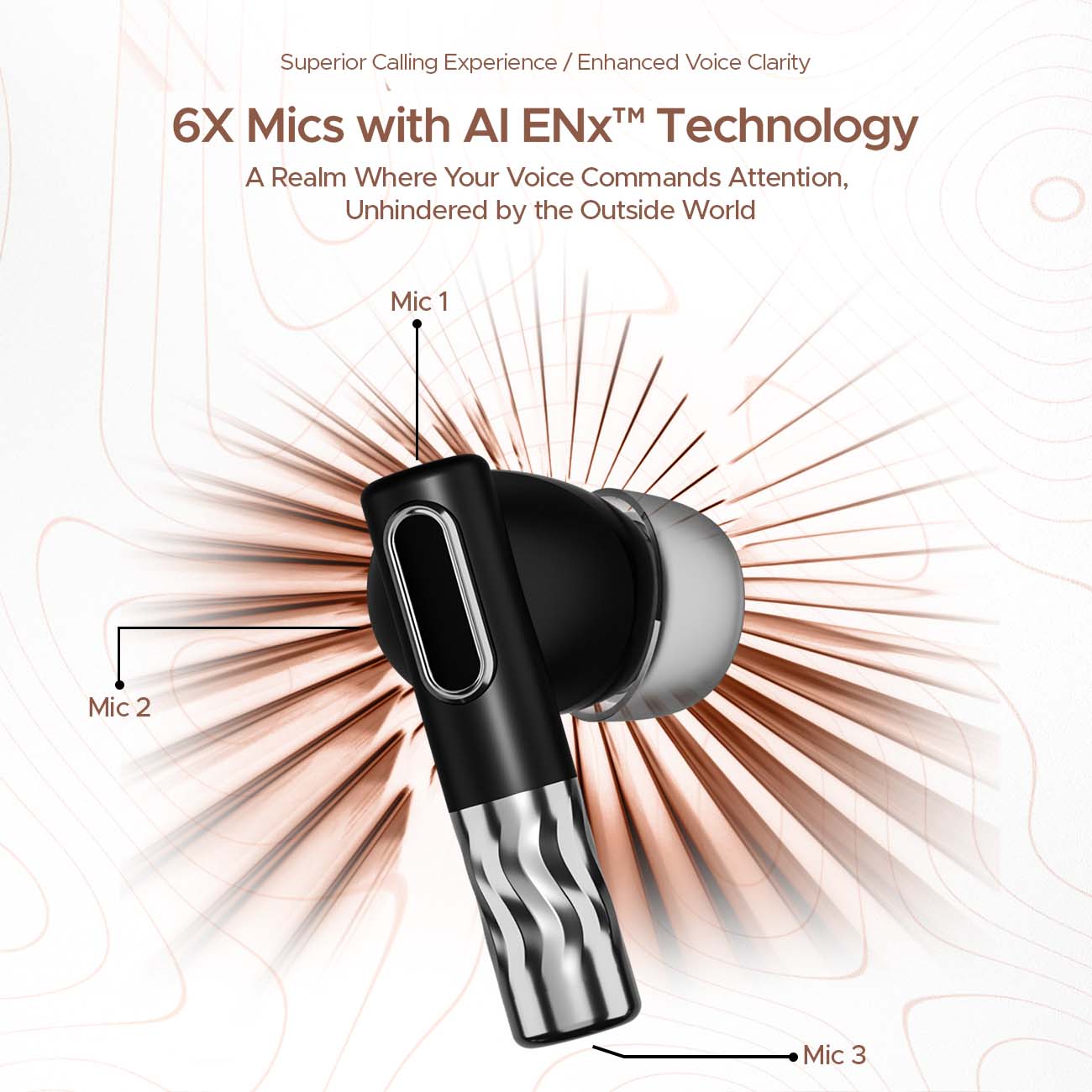 boAt Nirvana Zenith  Wireless Earbuds with ANC up to 50dB 6x Mics with AI ENx Tech Bluetooth v5.3 50 Hours Playback