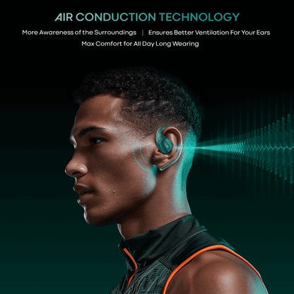 boAt Airdopes ProGear  Wireless Earbuds with 100 Hours Playback Quad Mics with ENx Tech Air Conduction Tech Perfect for Outdoor Sports