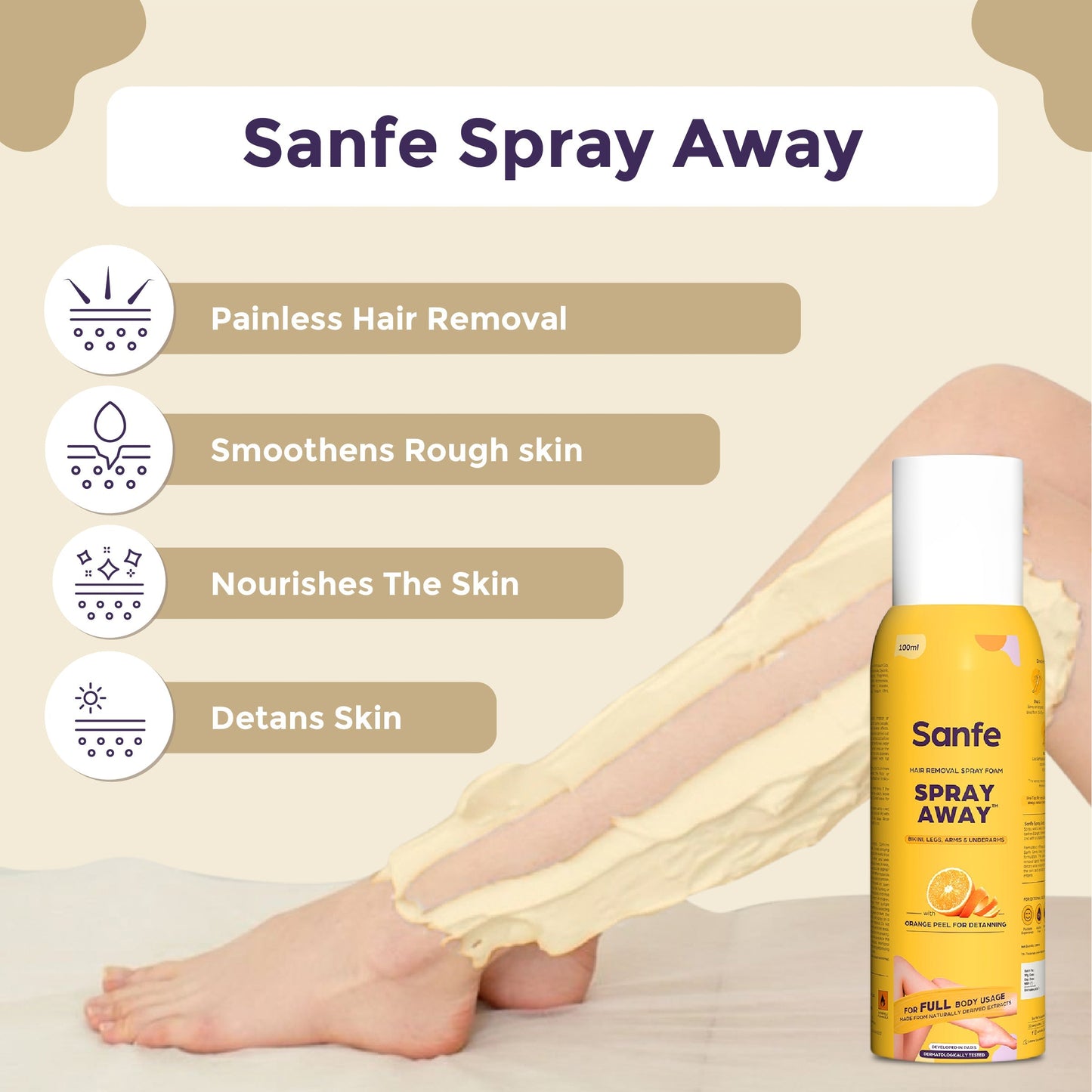 Spray Away Hair Removal Spray - 100ml - Pack of 2