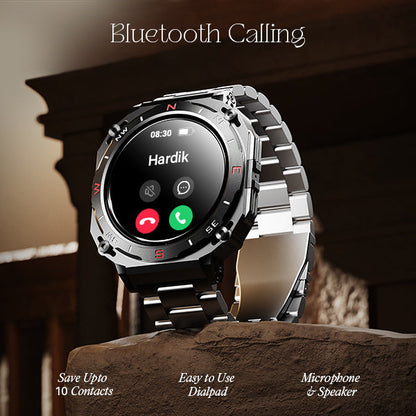 boAt Enigma X500  Smartwatch with 1.43 3.63 cm AMOLED Round Display BT Calling 100 Watch Faces 100 Sports Modes