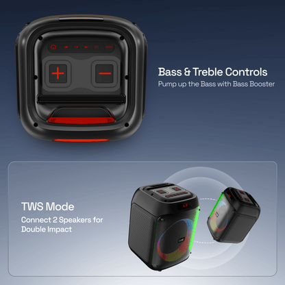 boAt Party Pal 220  Bluetooth Speaker with 80W boAt Signature Sound  RGB LED Lights TWS Mode for 2X Impact