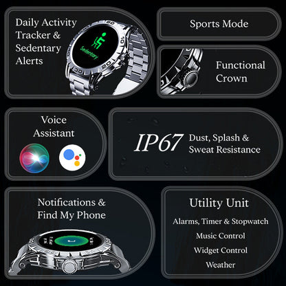 boAt Enigma Z30  Smartwatch with 1.39 TFT Display BT Calling 100 Watch Faces Luxurious Metal Body