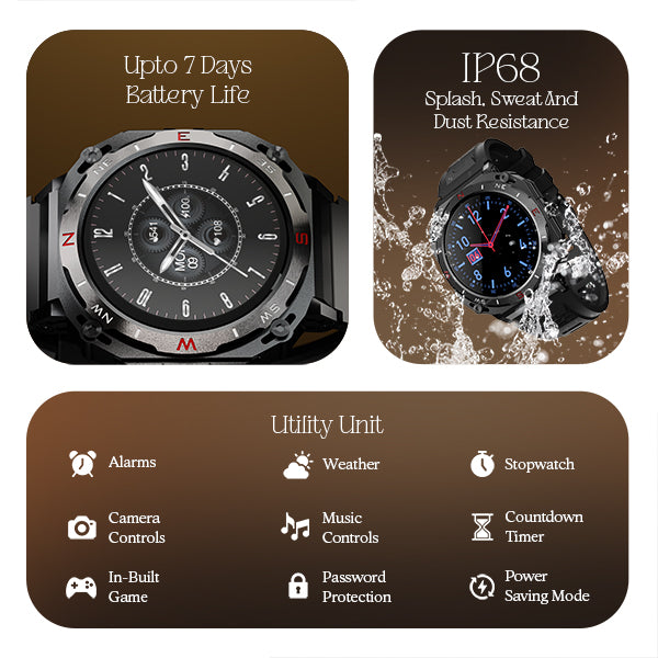 boAt Enigma X500  Smartwatch with 1.43 3.63 cm AMOLED Round Display BT Calling 100 Watch Faces 100 Sports Modes