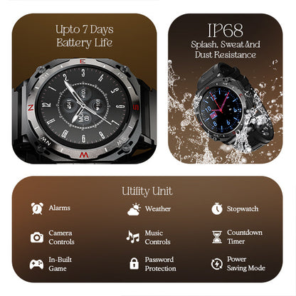 boAt Enigma X500  Smartwatch with 1.43 3.63 cm AMOLED Round Display BT Calling 100 Watch Faces 100 Sports Modes