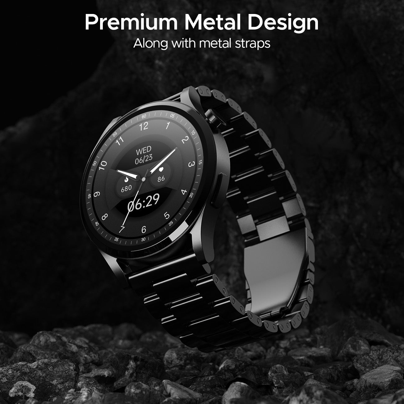 boAt Lunar Embrace  Smartwatch with 1.51 3.83 cms round AMOLED Display Functional Crown 100 Sports Modes IP68 rating