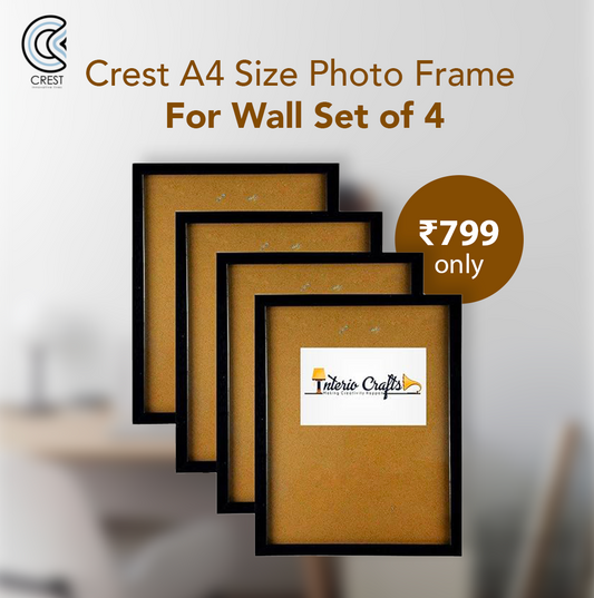 Crest A4 Size Photo Frame For Wall Set of 4 Picture Frame For Home and Office Decoration. Size -8x12 Inches