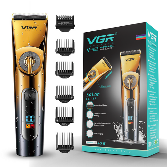 VGR V-663 Professional Hair Clipper For Men GoldBlack