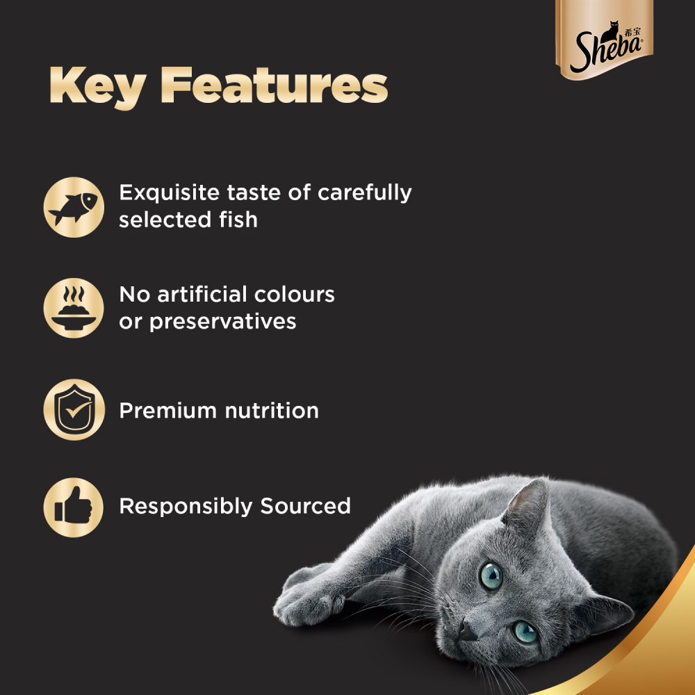 Sheba Fish with Dry Bonito Flake Premium Cat Wet Food