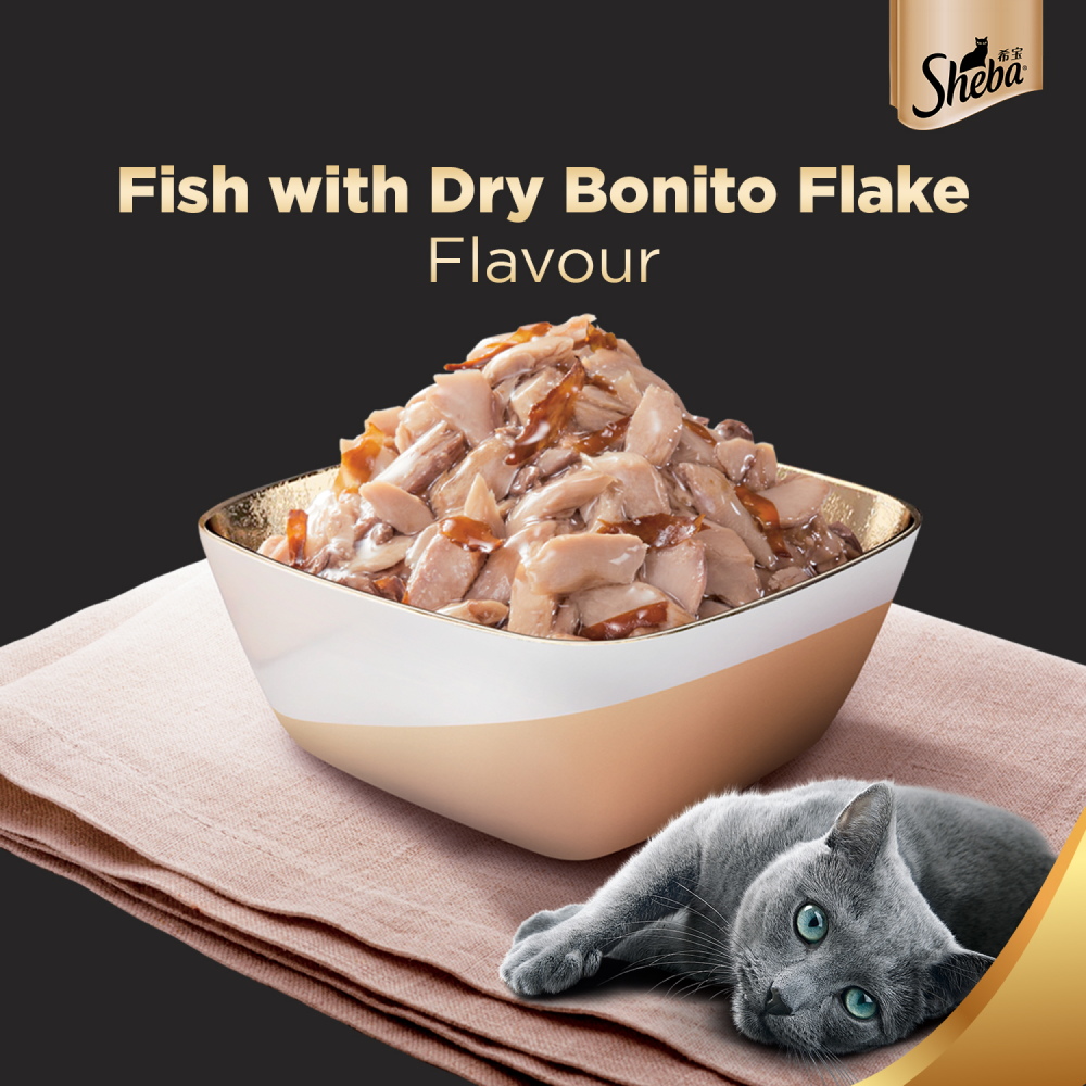 Sheba Fish with Dry Bonito Flake Premium Cat Wet Food