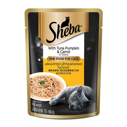 Sheba Tuna Pumpkin  Carrot In Gravy Rich Premium Adult Fine Cat Wet Food