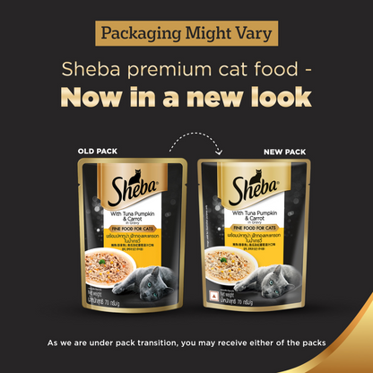 Sheba Tuna Pumpkin  Carrot In Gravy Rich Premium Adult Fine Cat Wet Food