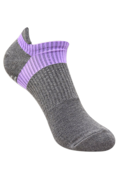 Balenzia Womens low cut anti-skid gym socks with mesh knit- Black Light Grey Dark Grey-Pack of 3 Pairs1U