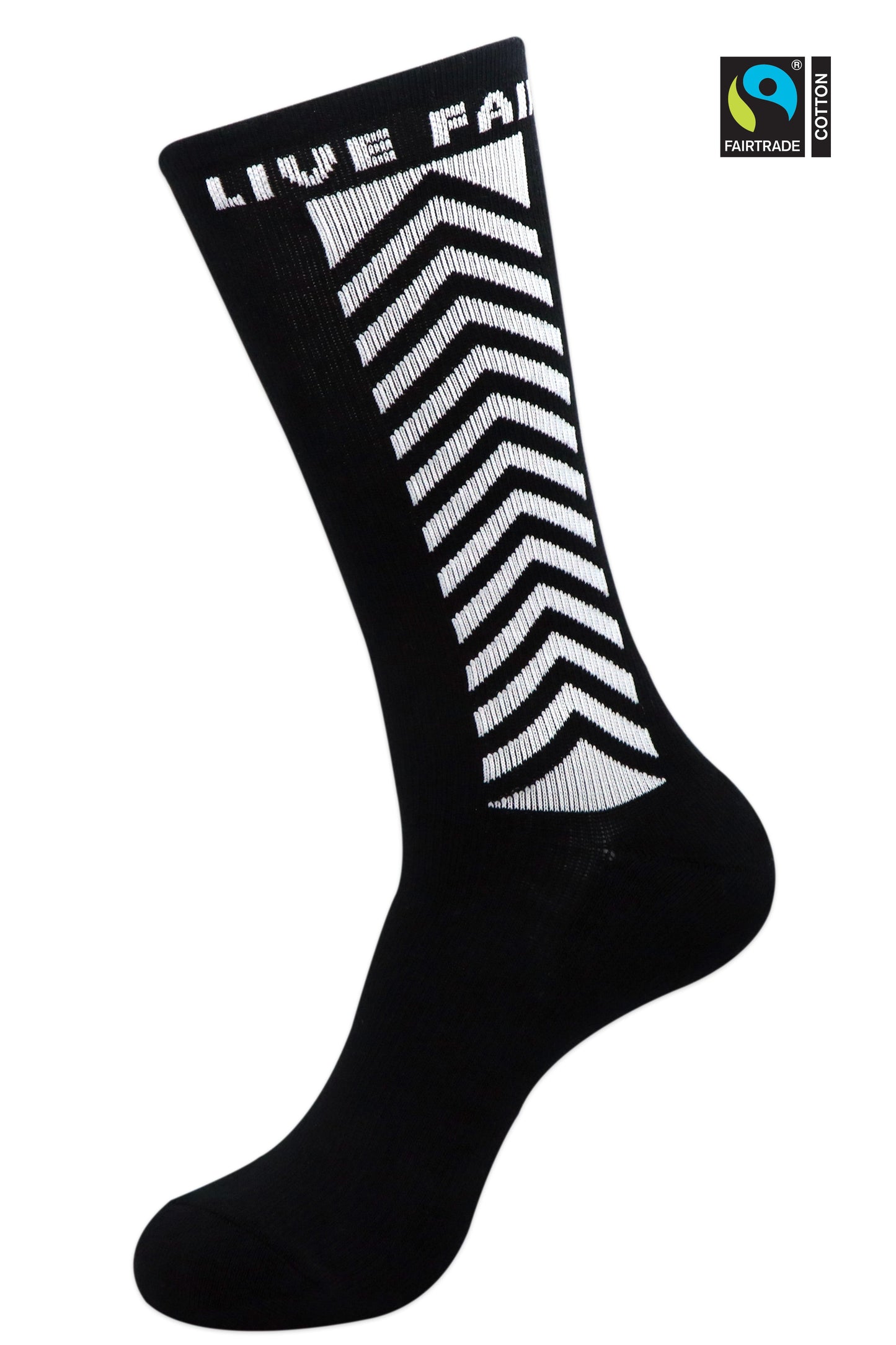 Balenzia Mens Fairtrade Organic Cotton Crew length Socks Pack of 1 Pair1U - Black