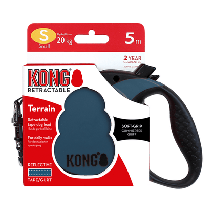 Kong Terrain Retractable Leash for Dogs and Cats Blue