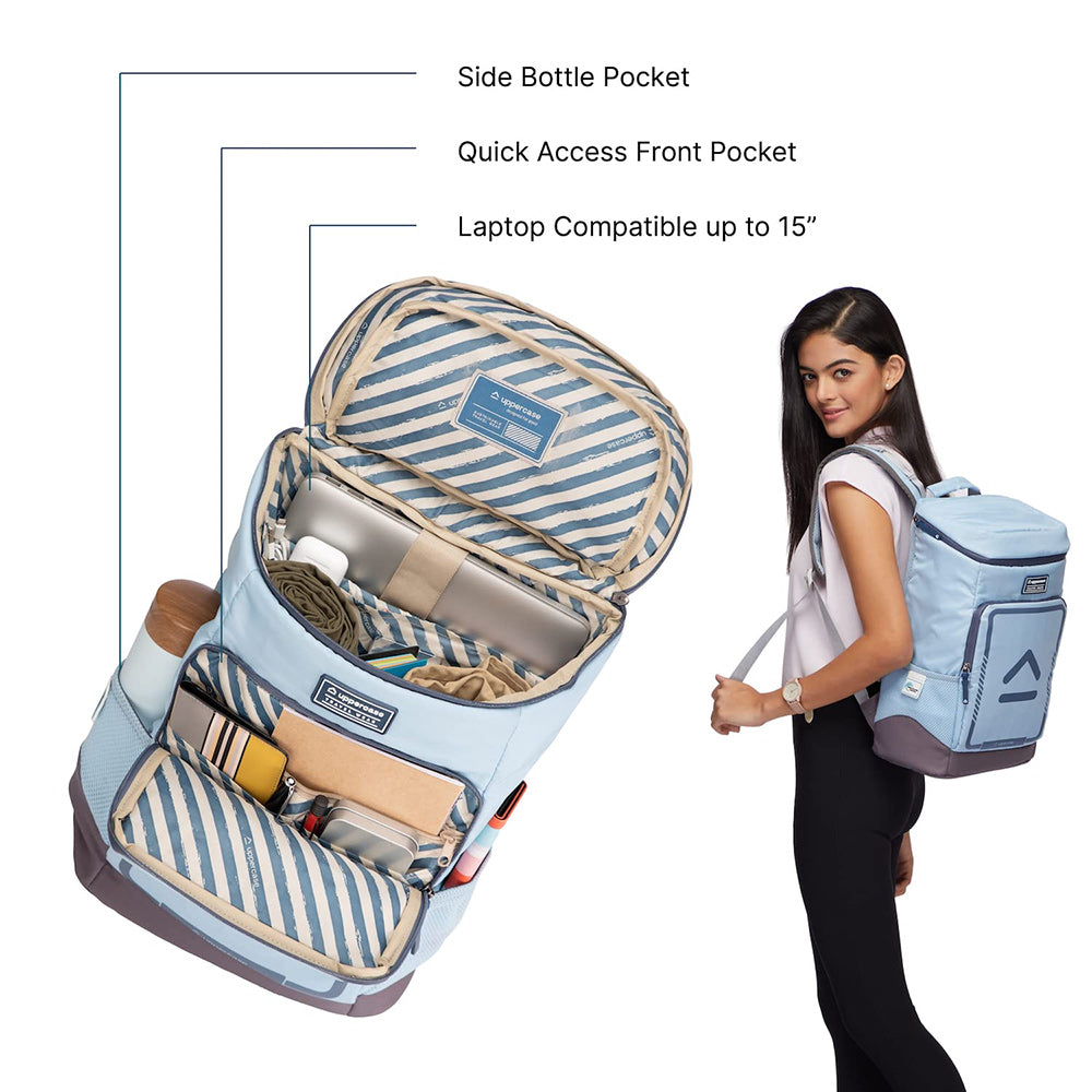 Uppercase Tall Boy 23L Laptop Backpack 10A Light Blue 2500EBP1BLU