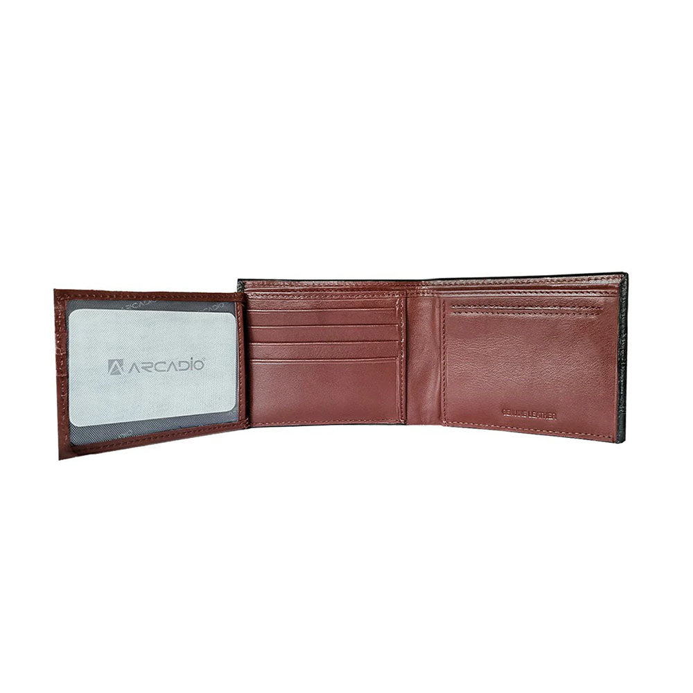 ARCADIO ARW1010BK TWOGETHER BIFOLD DUAL TONED LEATHER WALLET