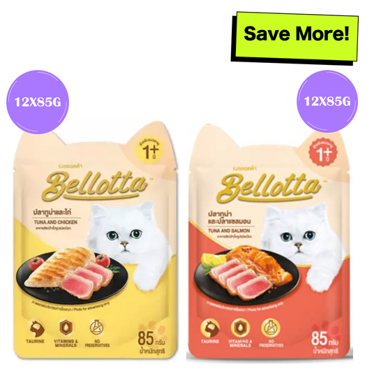 Bellotta Tuna  Chicken and Tuna  Salmon in Gravy Cat Wet Food Combo