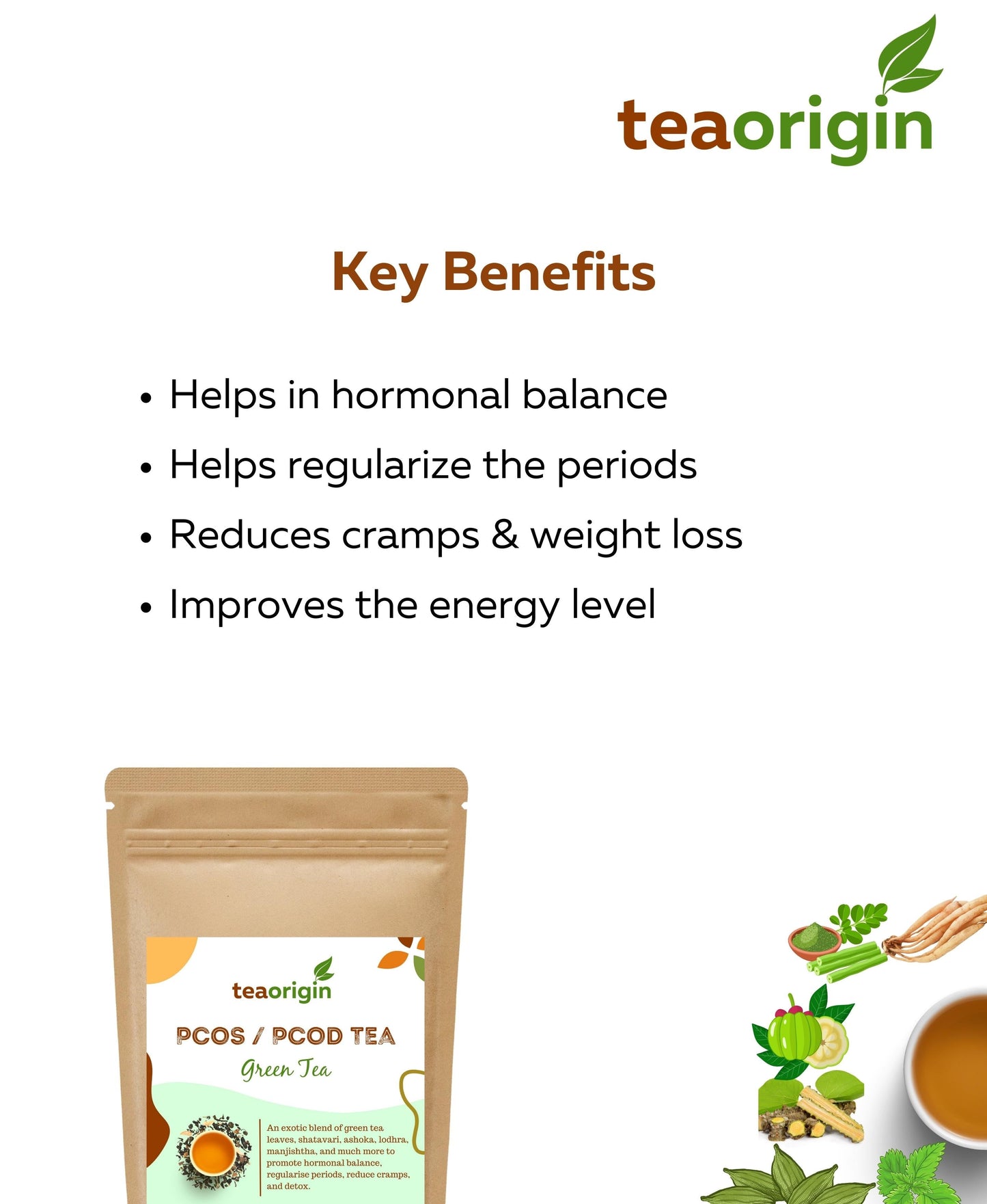 Tea Origin PCOS PCOD Green Tea