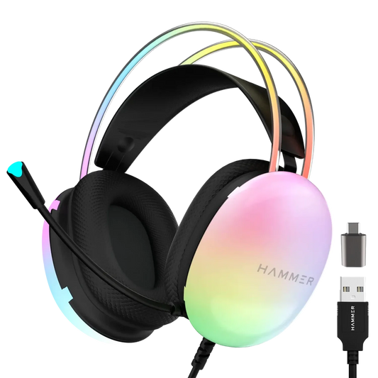 Hammer Blaze Gaming Headphone with 50mm Sound Drivers  RGB Lights