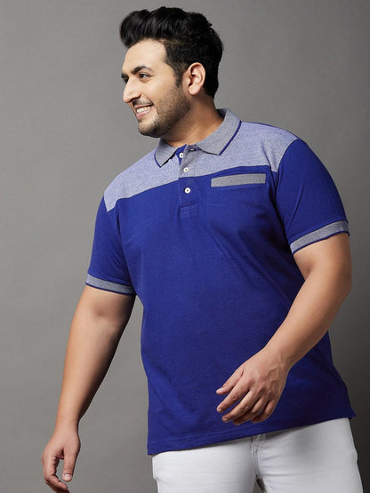 Men Plus Size Blaze Colorblock Polo Tshirt