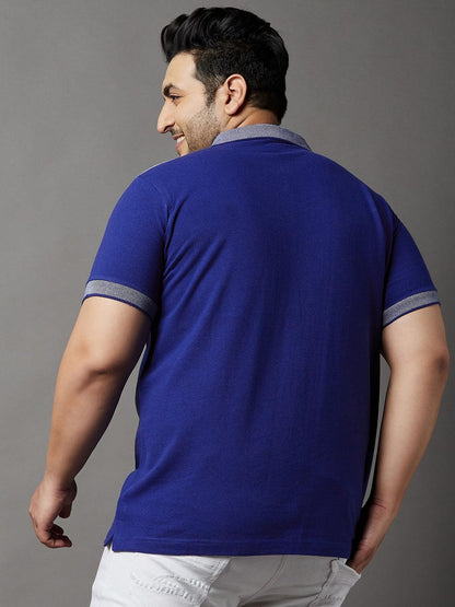 Men Plus Size Blaze Colorblock Polo Tshirt