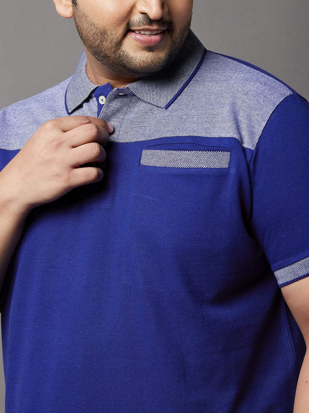 Men Plus Size Blaze Colorblock Polo Tshirt