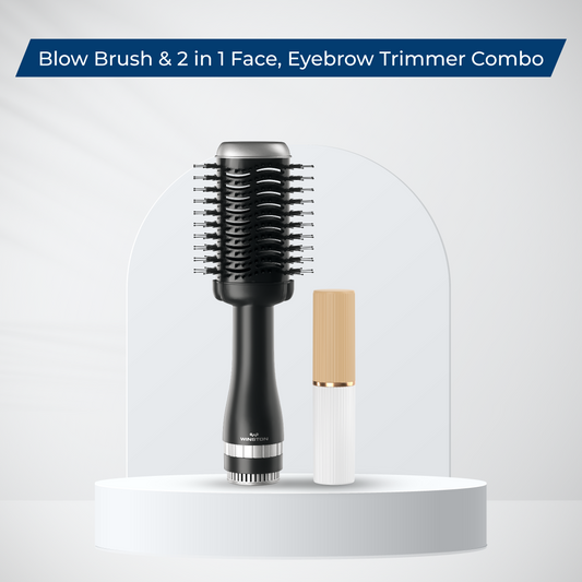 Blow Brush  2 in 1 Face Eyebrow Trimmer Combo