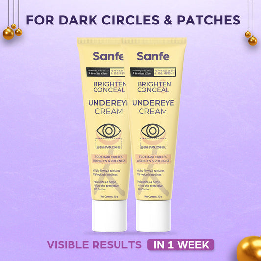 Sanfe Brighten  Conceal Undereye Cream For dark Circlers wrinkles  Puffiness 40g