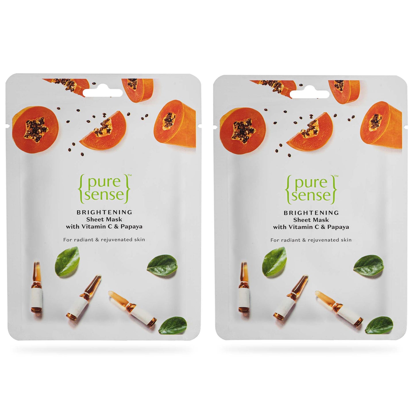 Brightening Sheet Mask with Vitamin C  Papaya Pack of 2  From the makers of Parachute Advansed  30ml