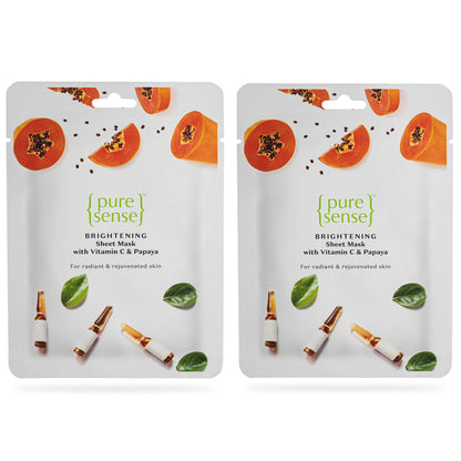 Brightening Sheet Mask with Vitamin C  Papaya Pack of 2  From the makers of Parachute Advansed  30ml