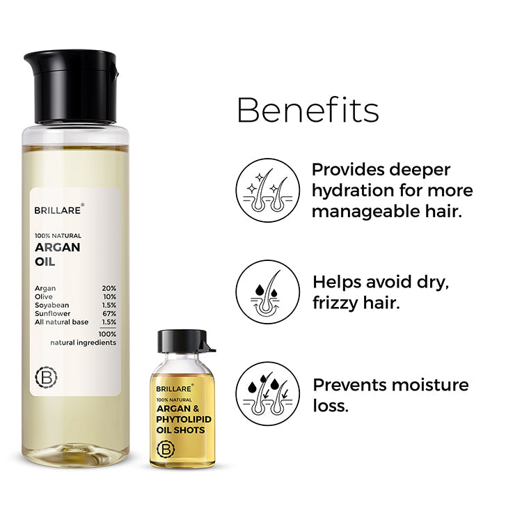 Argan  Phytolipid Oil Shots and Argan Oil Combo For Dry Frizzy Hair