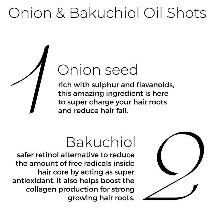 Onion  Bakuchiol Oil Shots and Onion Oil Combo For Hair Fall Reduction