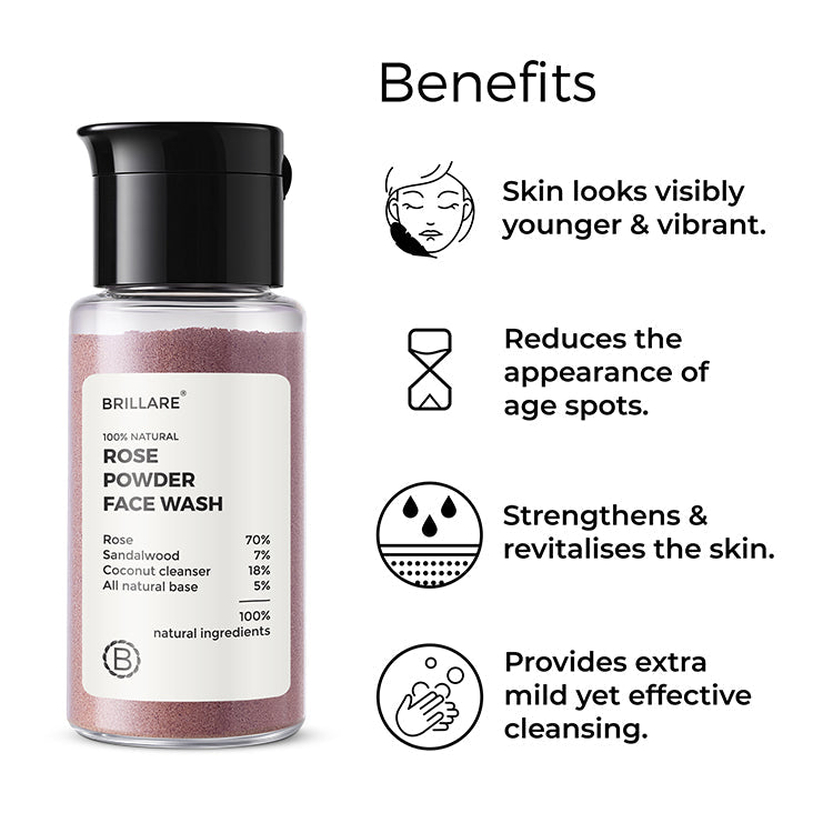 Rose Powder Face Wash Combo For youthful Skin 30g