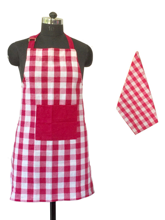 Lushomes lilac Kitchen Apron Set for Women & Men, 2 Pc, Towel 40x60 cm, Apron 60x80 cm