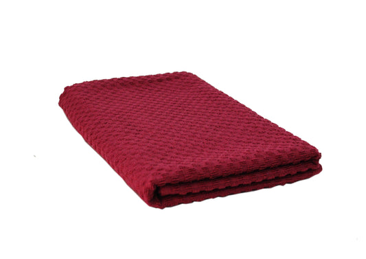 Lushomes Maroon Bath Towel, Cotton, Popcorn Weave, 335 GSM, 70x150 cm (28x59 in), Pack of 1.