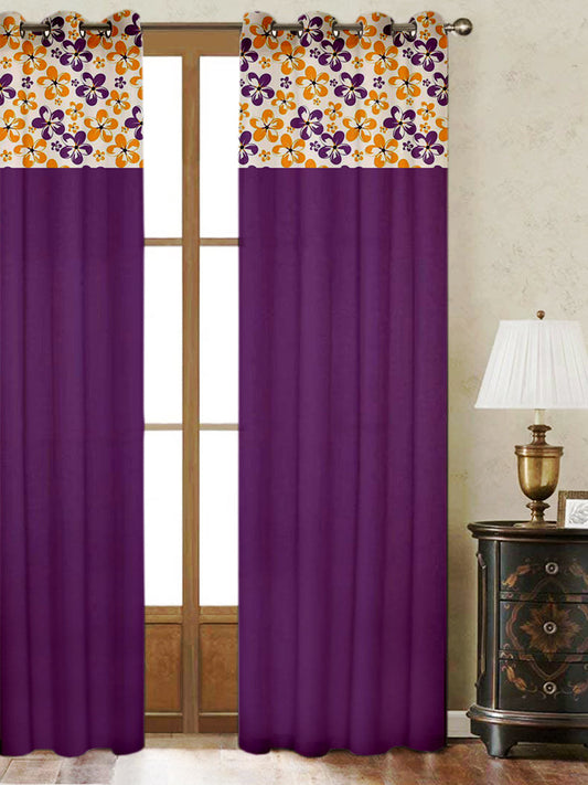 Lushomes Purple Shadow Cotton Curtains, 8 Eyelets, Tiebacks, 54x90 Inches, Pack of 1.