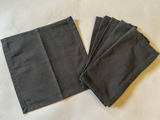 Lushomes Table Napkin Dark Grey Cloth Cocktail Napkins Folding for Homes Restaurant Bar Cafe Or Events Match with table cloth for 4 seater dining table Pack of 6 9 inch x 9 inch