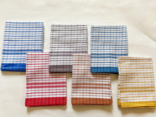 Lushomes Multi Colour Cotton Waffle Weave Kitchen Towels, 45x70 cm, Pack of 6.