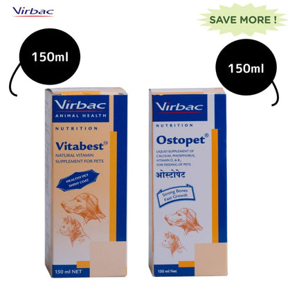 Virbac Calcium  Multivitamin Supplement Combo for Dogs  Cats